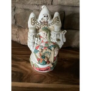 Vintage Christmas Carol Music Box 1991 Giny Scrooge Porcelain